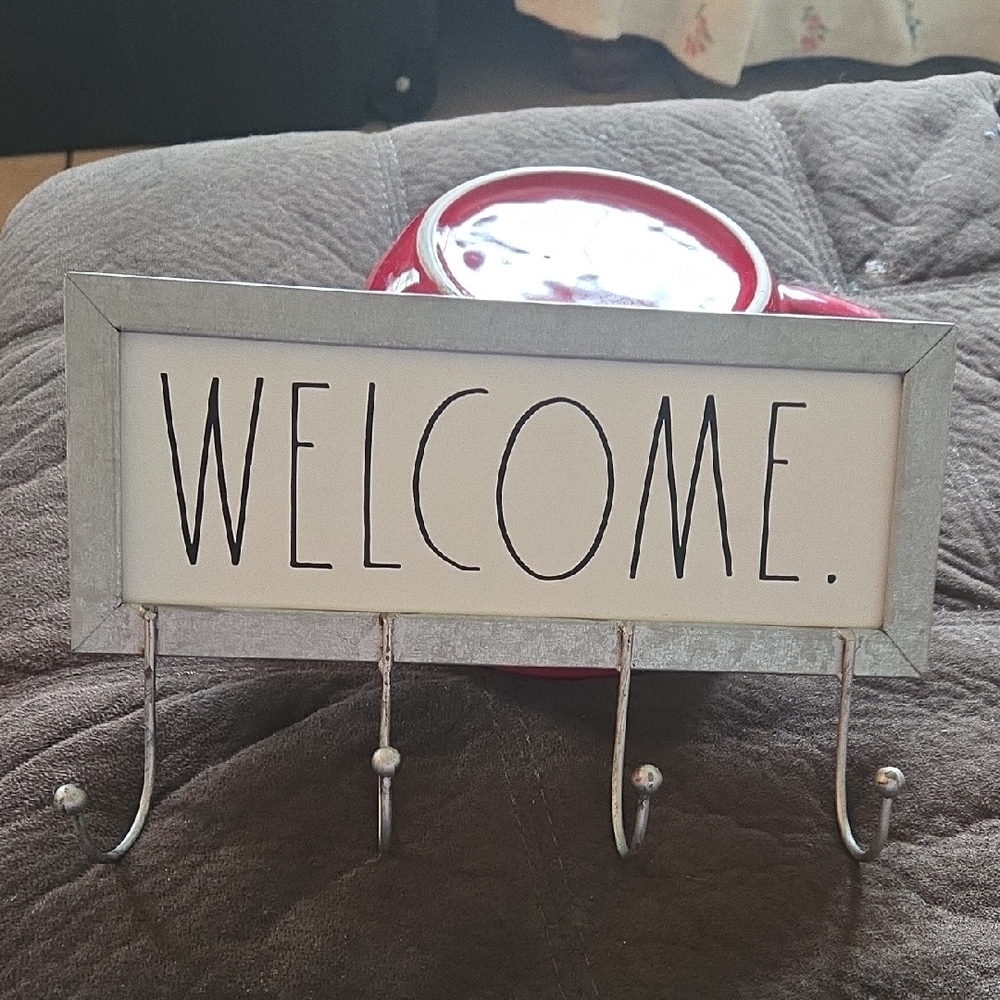 Rae Dunn Galvanized Metal "Welcome" Wall Hook